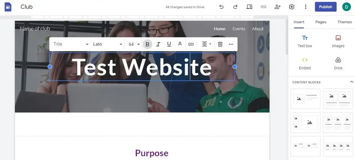 Google Sites Editor