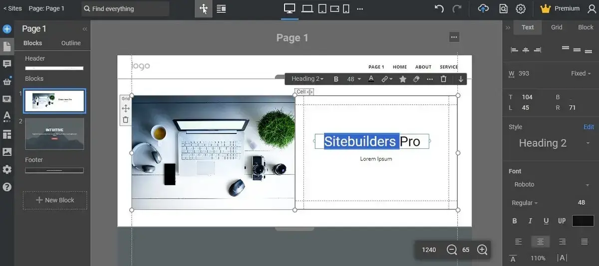 NicePage Editor