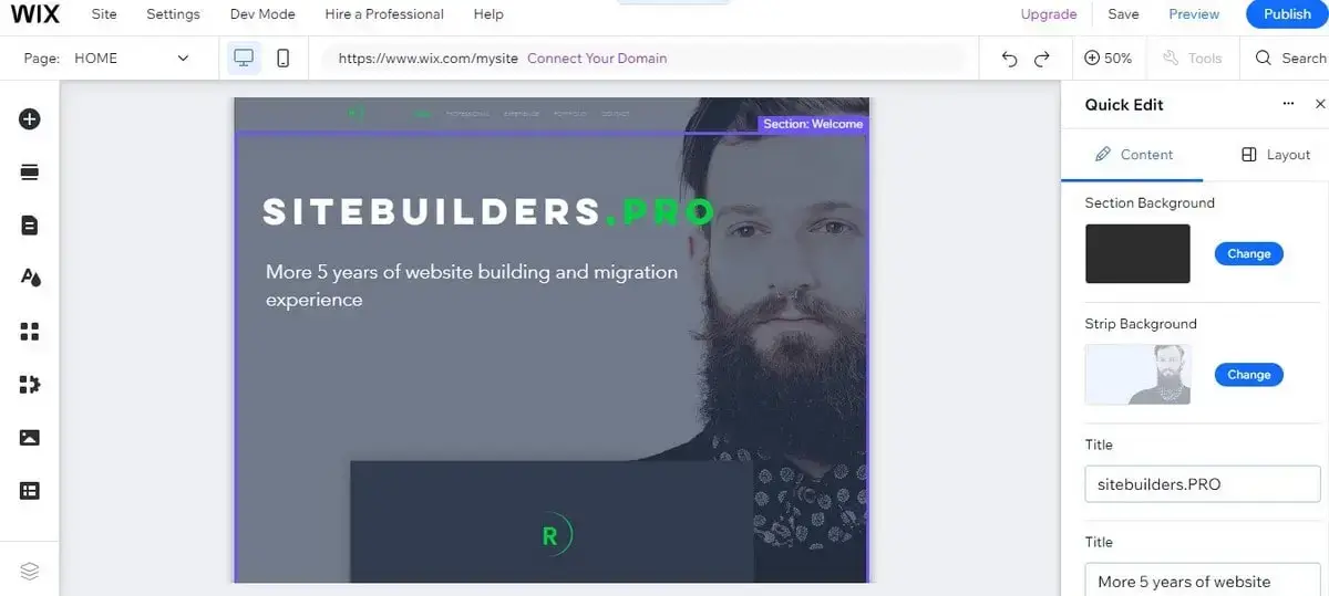 Wix Website Editor